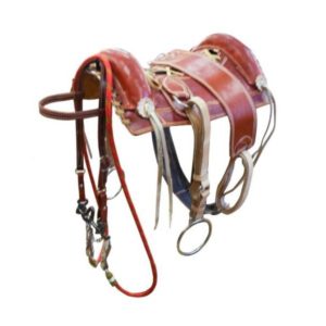 Arreio Banana JC Cmpleto Couro com Meia Argola de Metal Cores: Havana