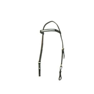 Cabeçada de Couro 16mm com Argola de Metal Trabalhada Cores: Sortidas