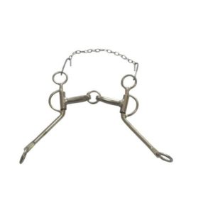 Freio Bridão de Ferro Niquelado para Doma com Argola