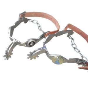 Espora de Aço Inox Trabalhada Nossa Senhora Aparecida com Correia