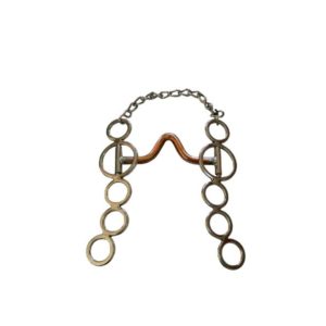 Freio de Alço Inox Modelo 05 Argolas com Bocal Alto Cobreado