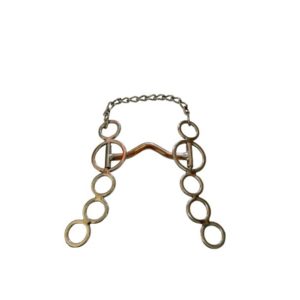 Freio de Aço Inox Modelo 5 Argolas com Bocal Baixo Cobreado