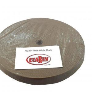 Fita de Polipropileno 40mm/22B Média Bege Rolo com 50mts