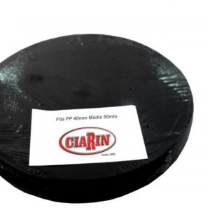 Fita de Polipropileno 40mm/22B Média Preta Rolo com 50mts