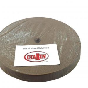 Fita de Polipropileno 50mm/22B Média Bege Rolo com 50mts