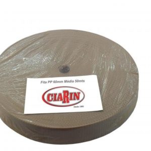 Fita de Polipropileno 60mm/22B Média Bege Rolo com 50mts