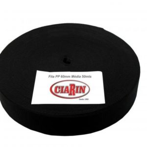 Fita de Polipropileno 60mm/22B Média Preta Rolo com 50mts