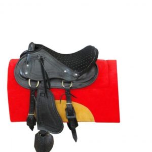 Sela Australiana Passeio Bordada Infantil c/Fivela de Metal Sem Manta Cores: Marrom/Preta