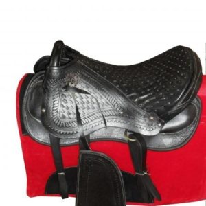 Sela Australiana Passeio Bordada c/Fivela de Metal Sem Manta Cores: Marrom/Preta