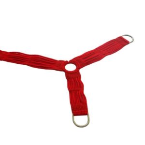 Peiteira de Lã Vermelha para Sela Americana com Meia Argola de metal Niquelada sem Correias