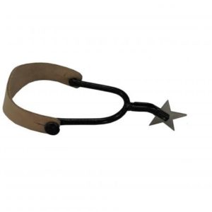 Espora de Ferro Niq. J.C 05 Pontas Preta 5/16 com Botão com Correia