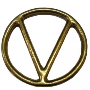 Argola Modelo V de Metal amarela para Barrigueira