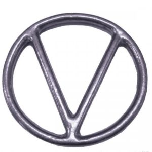 Argola Modelo V de metal Niquilada para Barrigueira