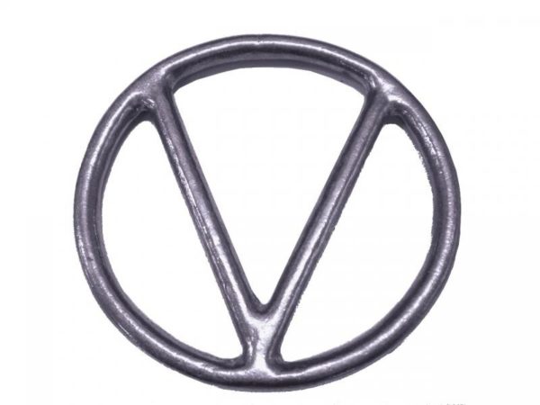 Argola Modelo V de metal Niquilada para Barrigueira
