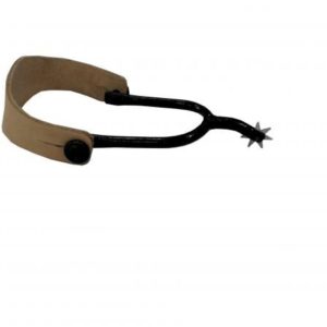 Espora de Ferro J.C 07 Pontas 5/16 Preta com Botão com Correia