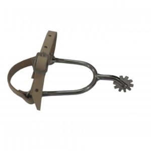 Espora de Aço Inox 5/16 com Roseta de Metal com Argola com Correia