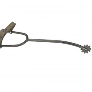 Espora de Aço Inox 5/16 Cachorro 22cm com Roseta de Metal com Correia