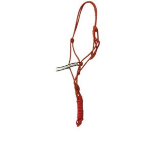 Burçal de Corda Polietileno/TNT de nó Trabalhado Vermelho 8mm Cores: Vermelho e Preto Mesclado