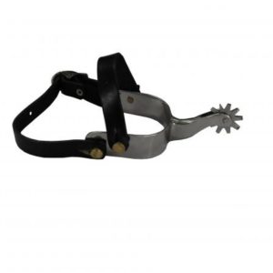 Espora de Aço Inox Quarto de Milha Roseta de Metal com Correia