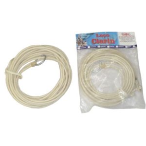 Laço Poliamida 10mm Trançado Tipo Americano Resinado 12 Mts. com Argola de Ferro Niquelado