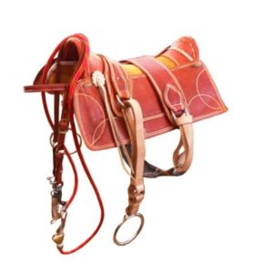 Arreio Cutiano JC Completo Couro com Meia Argola de Metal Cores: Havana