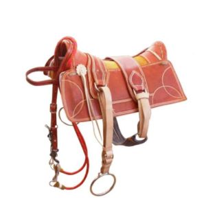 Arreio Cutiano Completo Couro com Meia Argola de Metal