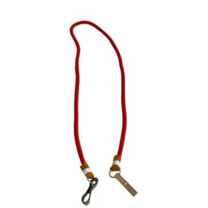 Rédea de Algodão Vermelha com Argola de Ferro