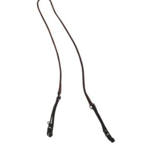 Rédea de Couro Trançada com Argola de Aço Inox Cores: Marron