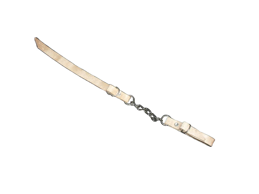Cód 2691 Barbela para freio corrente aço inox com correia de sola