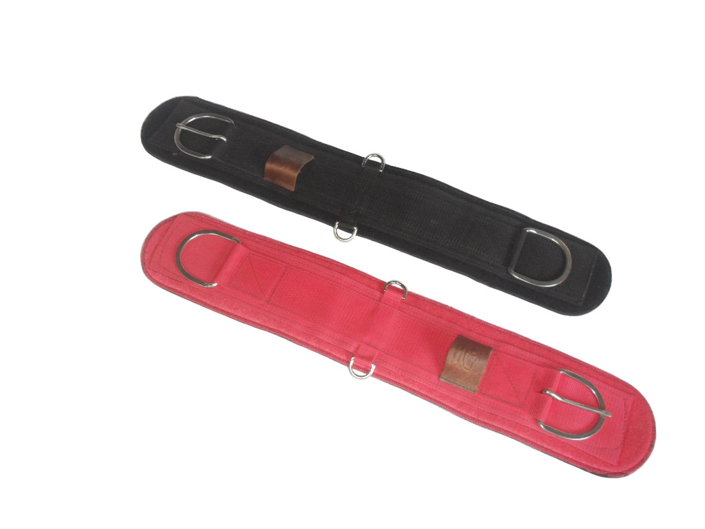 cód 2327 barrig para sela neoprene fivela de aço inox 75mm (preto-vermelho) Cpd 1.393-2 (3)