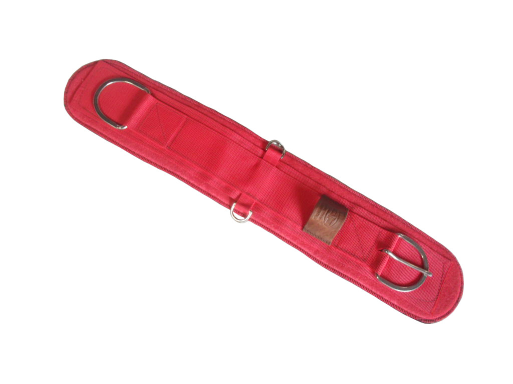 cód 2327 barrig para sela neoprene fivela de aço inox 75mm (preto-vermelho) Cpd 1.393-2
